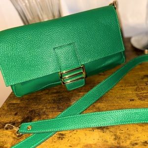 Leather shoulder and cross body bag